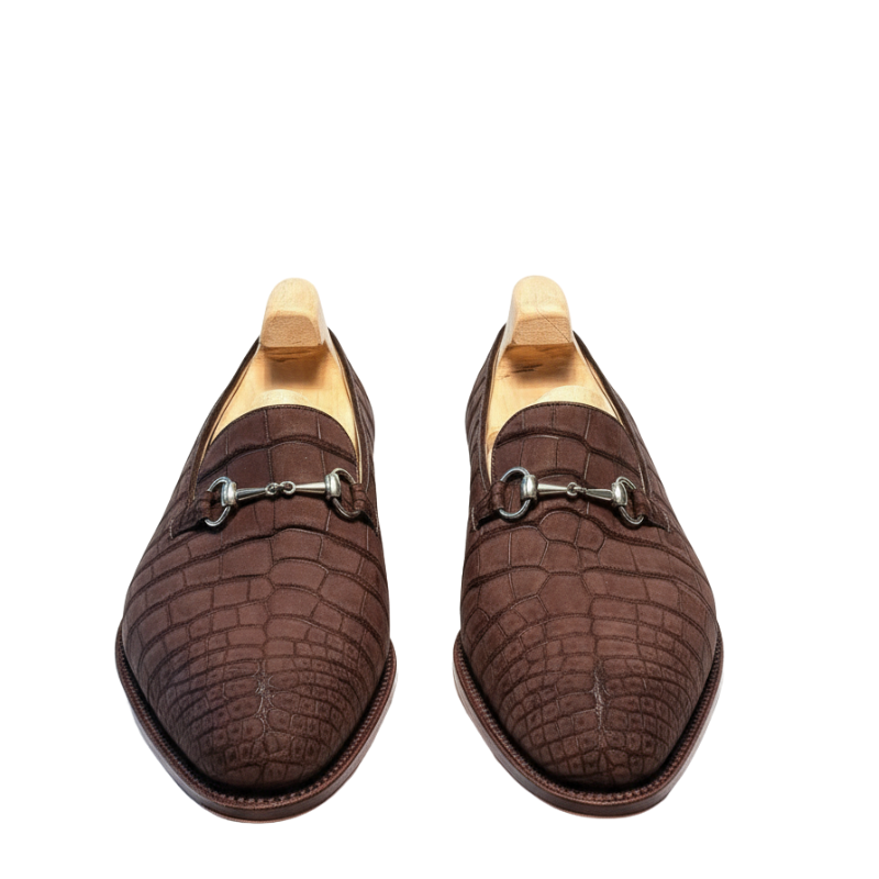 Croc-Texture Iconic Horsebit Loafers