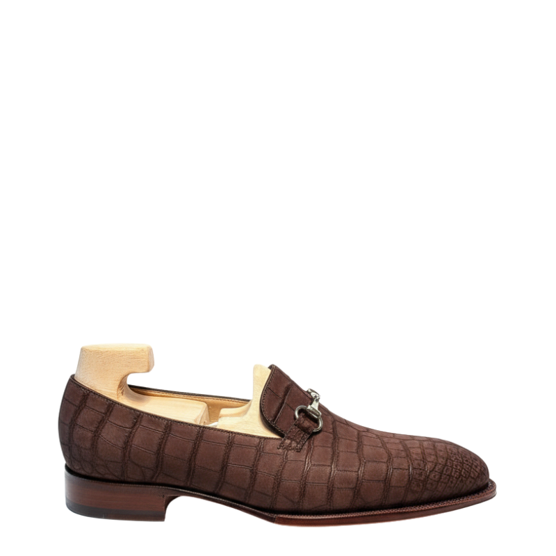 Croc-Texture Iconic Horsebit Loafers