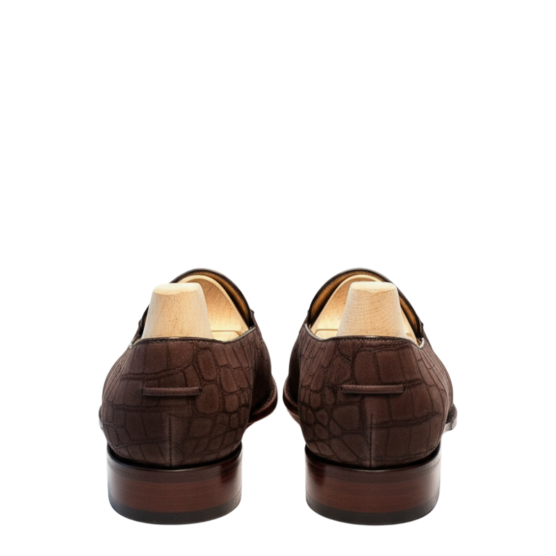 Croc Texture Iconic Horsebit Loafers