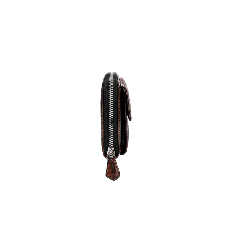Croc Compact Zip-Around Clutch