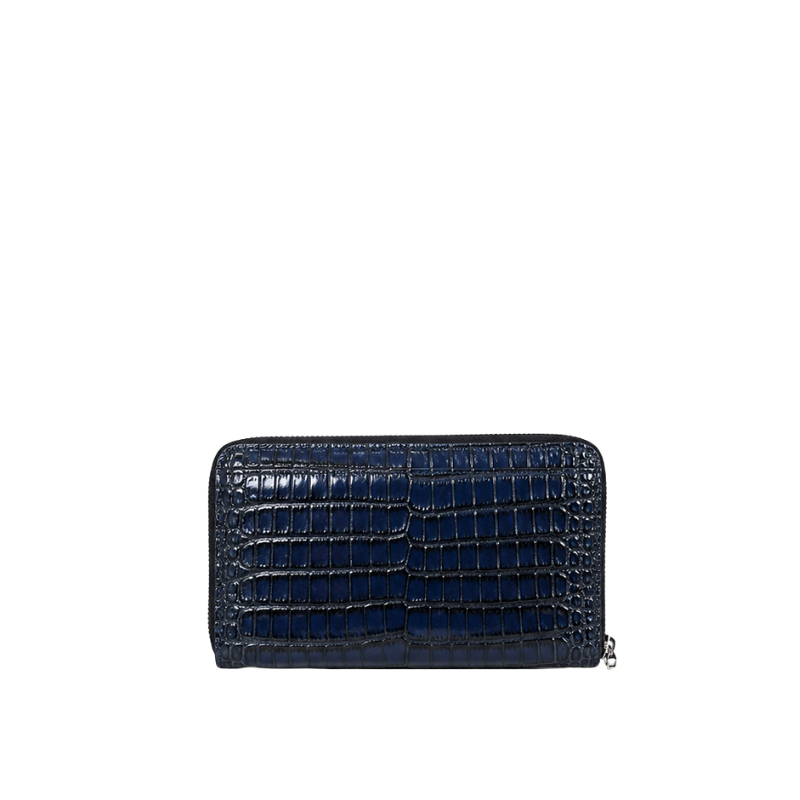 Croc Compact Zip-Around Clutch