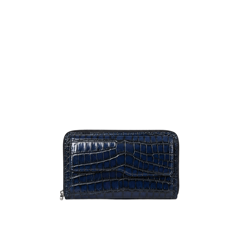 Croc Compact Zip-Around Clutch