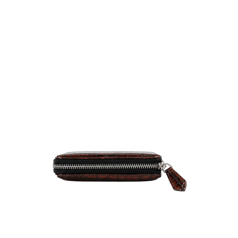 Croc Compact Zip-Around Clutch