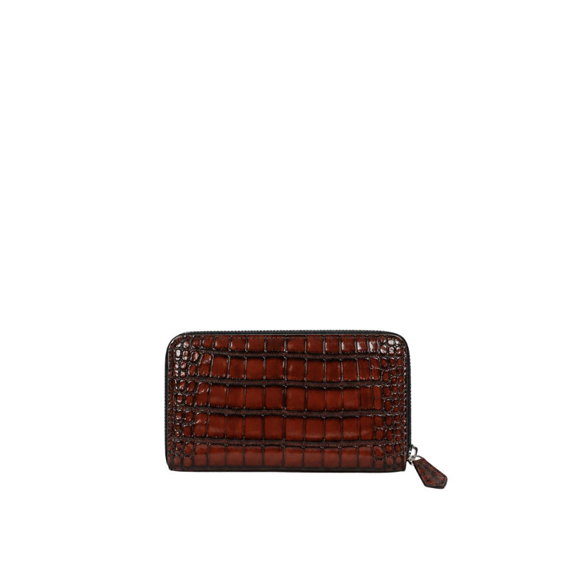 Croc Compact Zip-Around Clutch