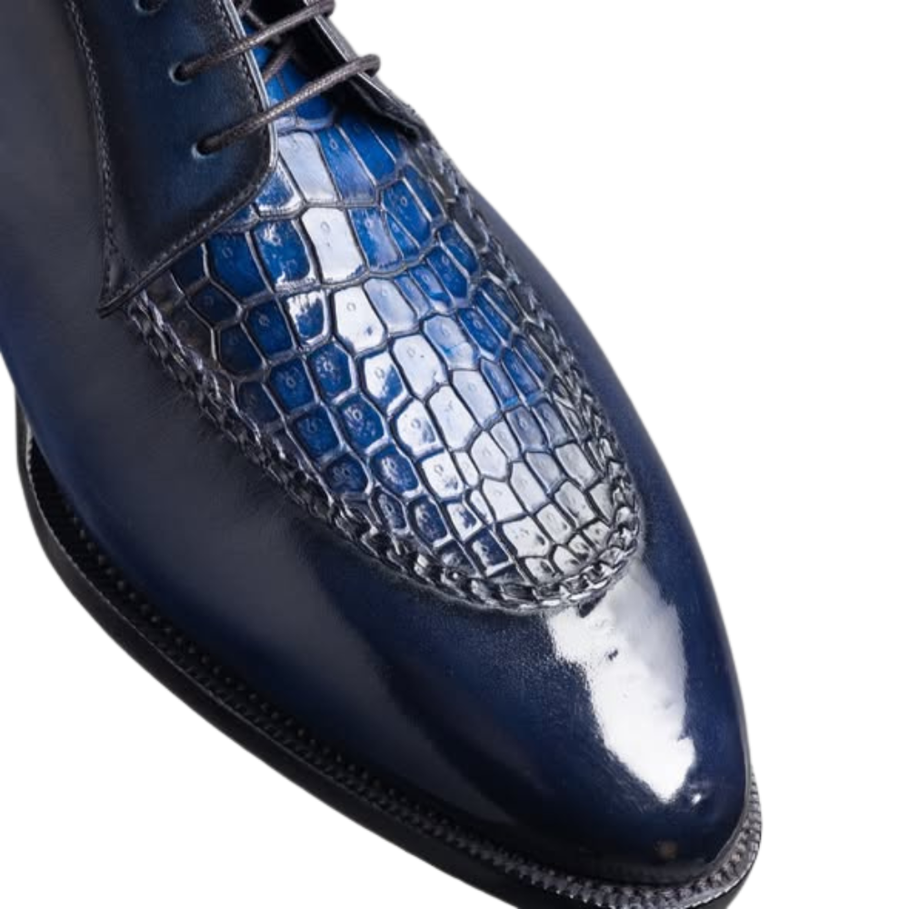 Croc Pattern Italian Oxford Dress Shoes
