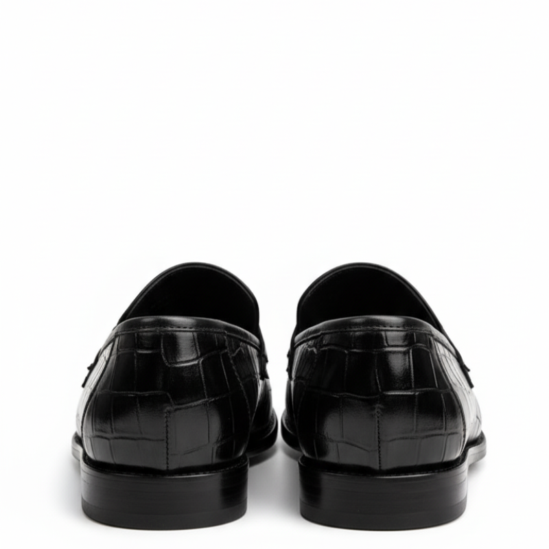 Croc Embossed Italian Elegance Horsebit Loafers
