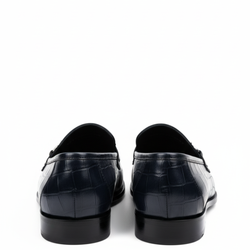 Croc Embossed Italian Elegance Horsebit Loafers