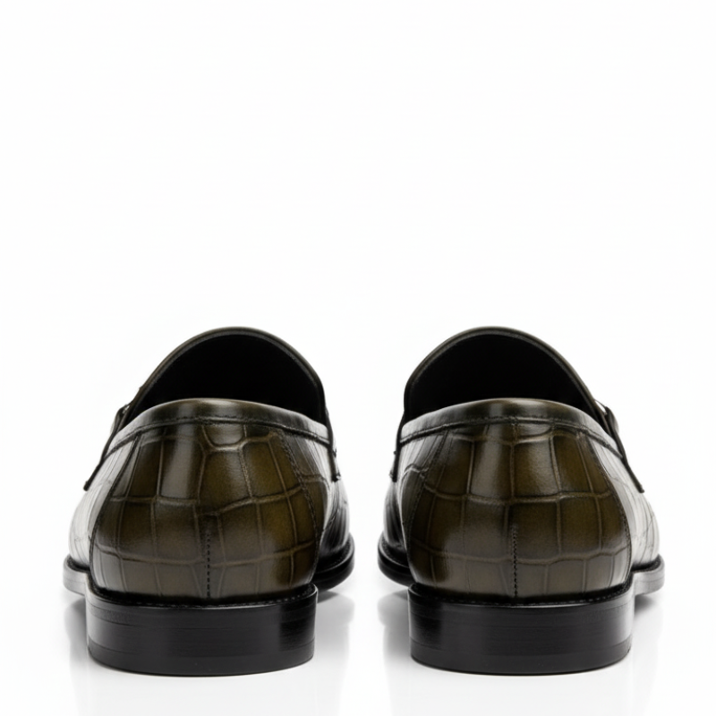 Croc Embossed Italian Elegance Horsebit Loafers