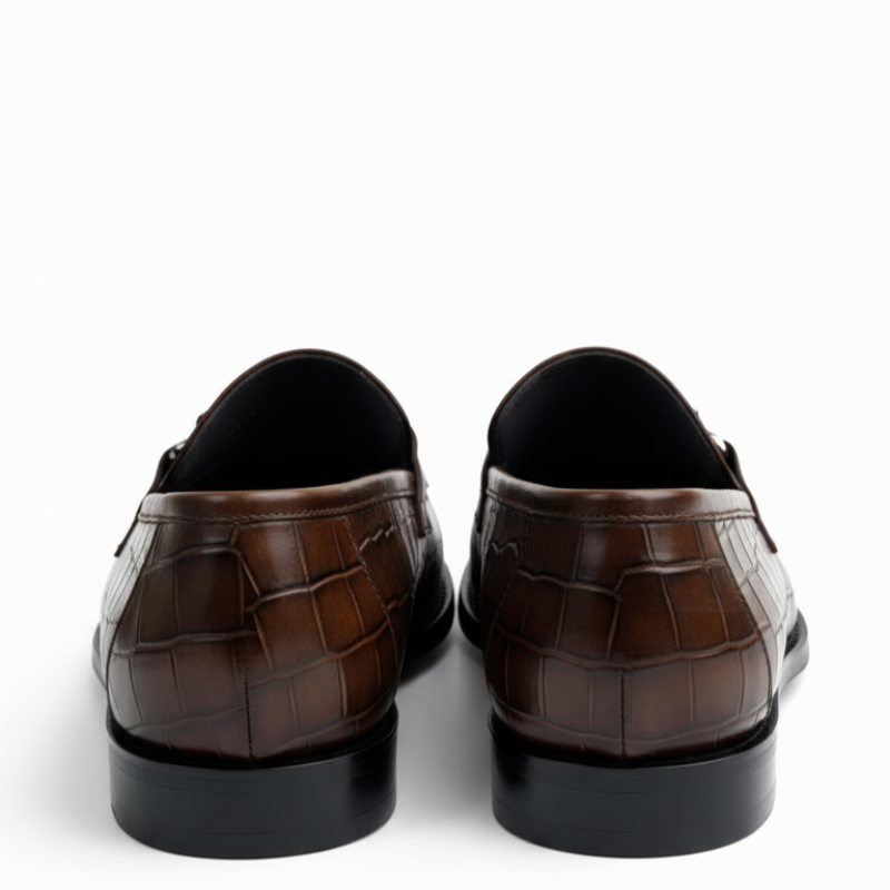 Croc Embossed Italian Elegance Horsebit Loafers