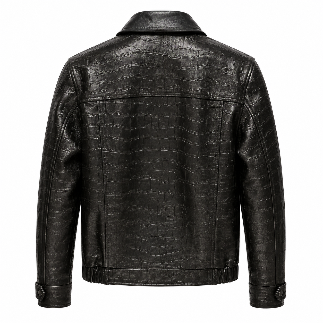 Croc Embossed Italian Leather Jacket