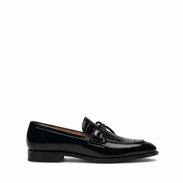 Croc Embossed Patent Leather Tassel Loafer
