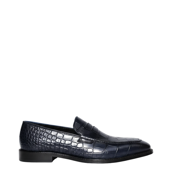 Croc Style Leather Luxe Penny Loafers