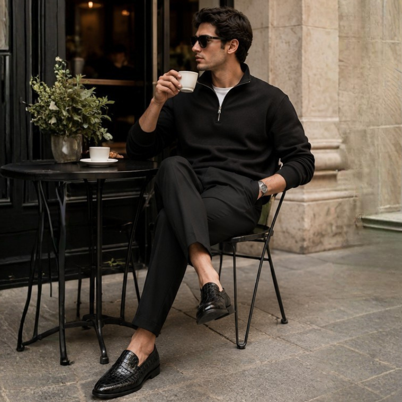 Croc Texture Leather Masterpiece Loafers