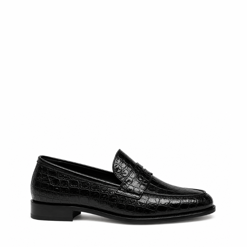 Croc Texture Leather Masterpiece Loafers