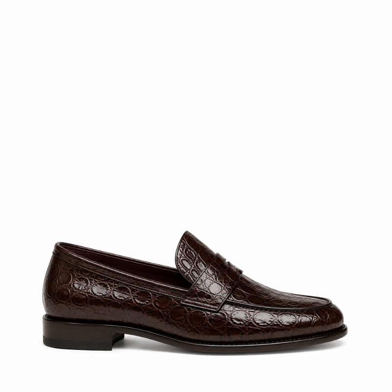 Croc Texture Leather Masterpiece Loafers