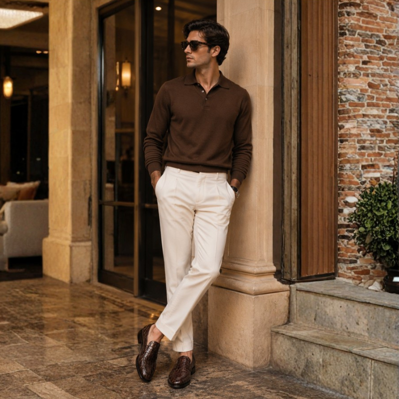 Croc Texture Leather Masterpiece Loafers