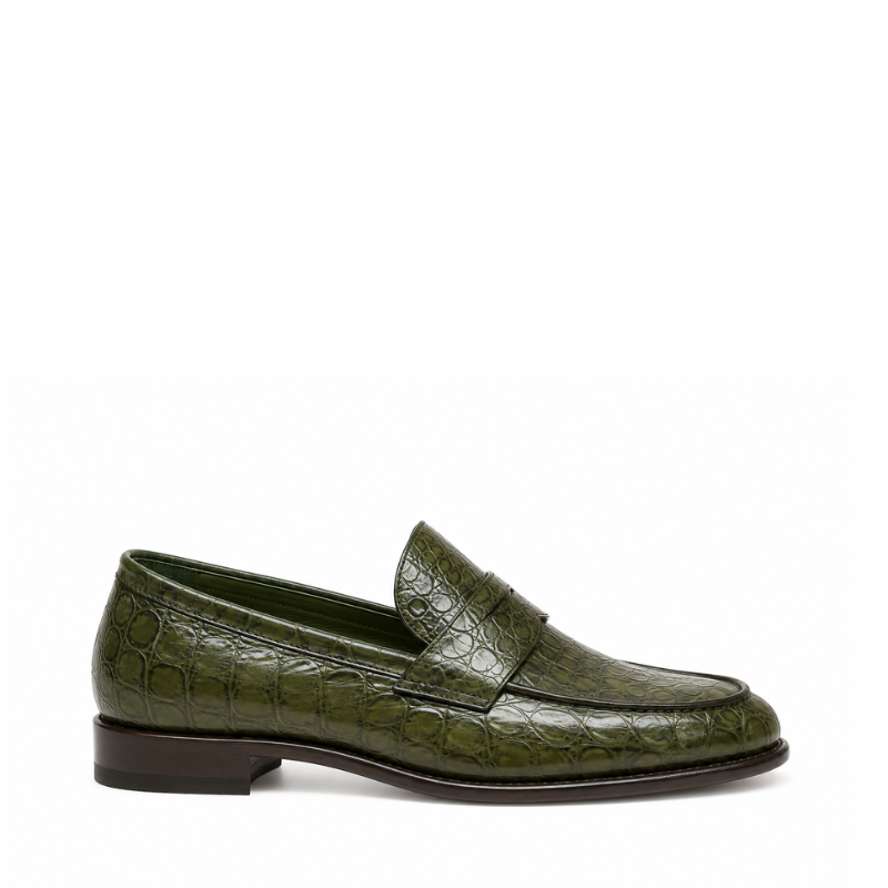 Croc Texture Leather Masterpiece Loafers