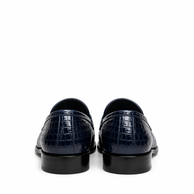 Croc Texture Leather Masterpiece Loafers
