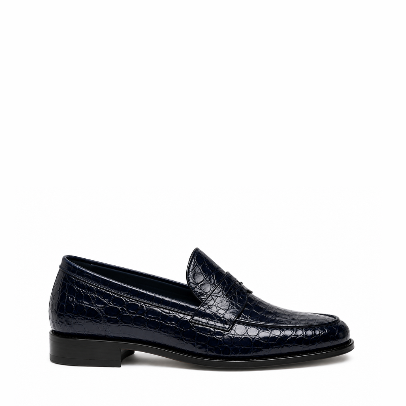 Croc Texture Leather Masterpiece Loafers