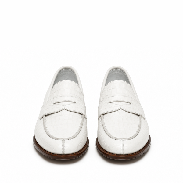 Croc Texture Leather Masterpiece Loafers