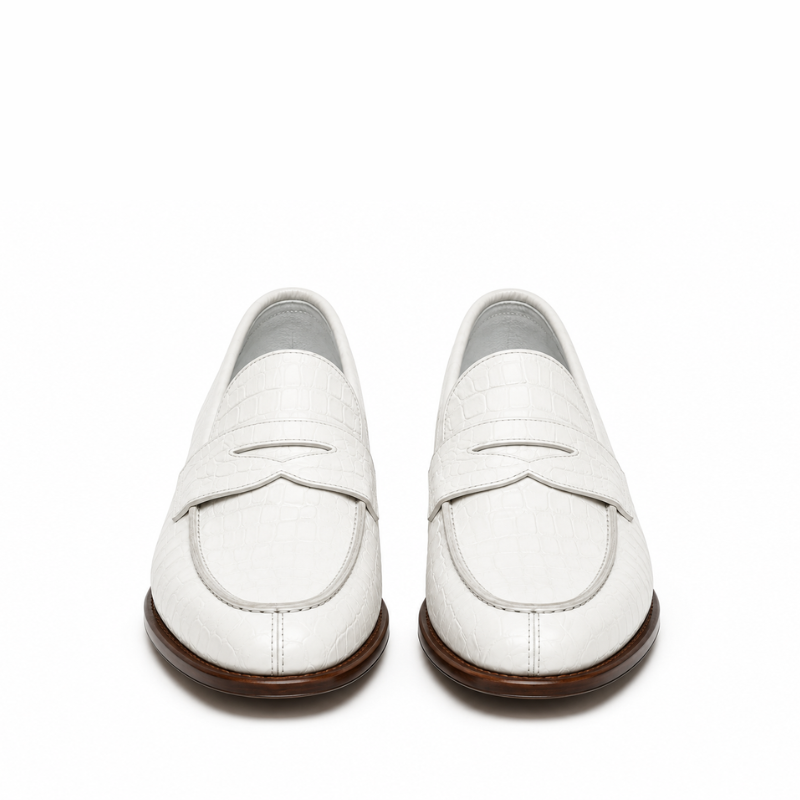 Croc Texture Leather Masterpiece Loafers