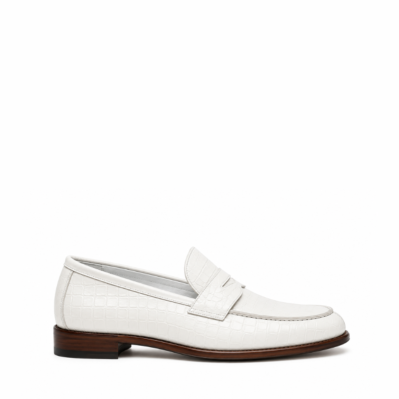 Croc Texture Leather Masterpiece Loafers