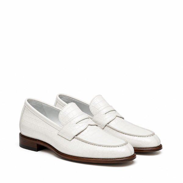 Croc Texture Leather Masterpiece Loafers