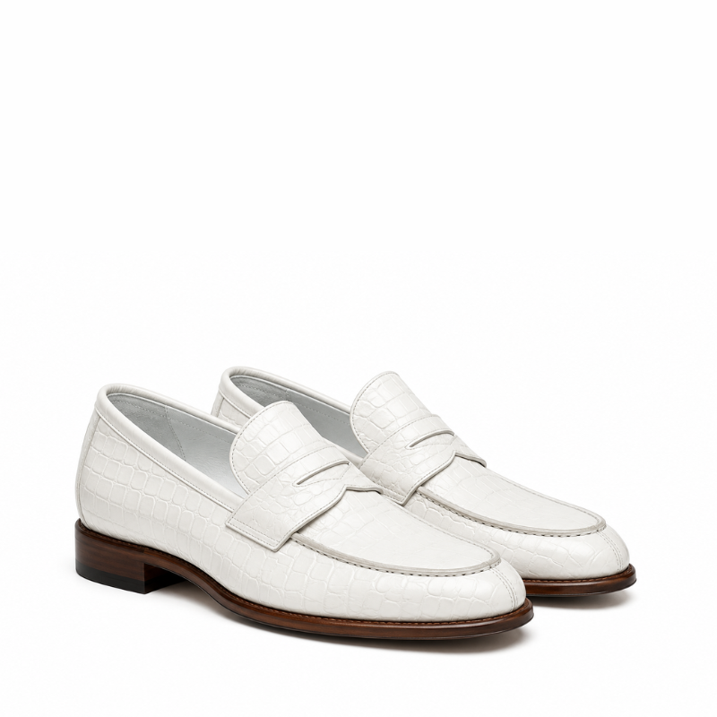 Croc Texture Leather Masterpiece Loafers