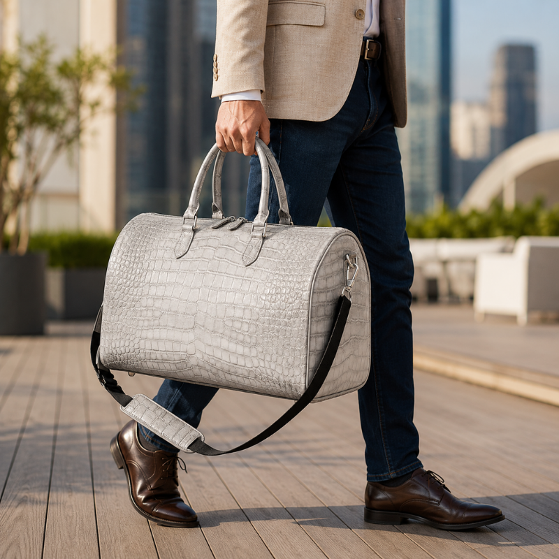 Croco Ember Luxe Travel Duffel Bag