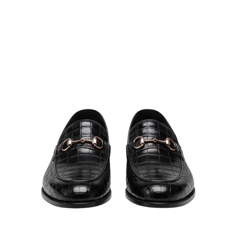 Croco Embossed Luxury Italian Horsebit Loafers