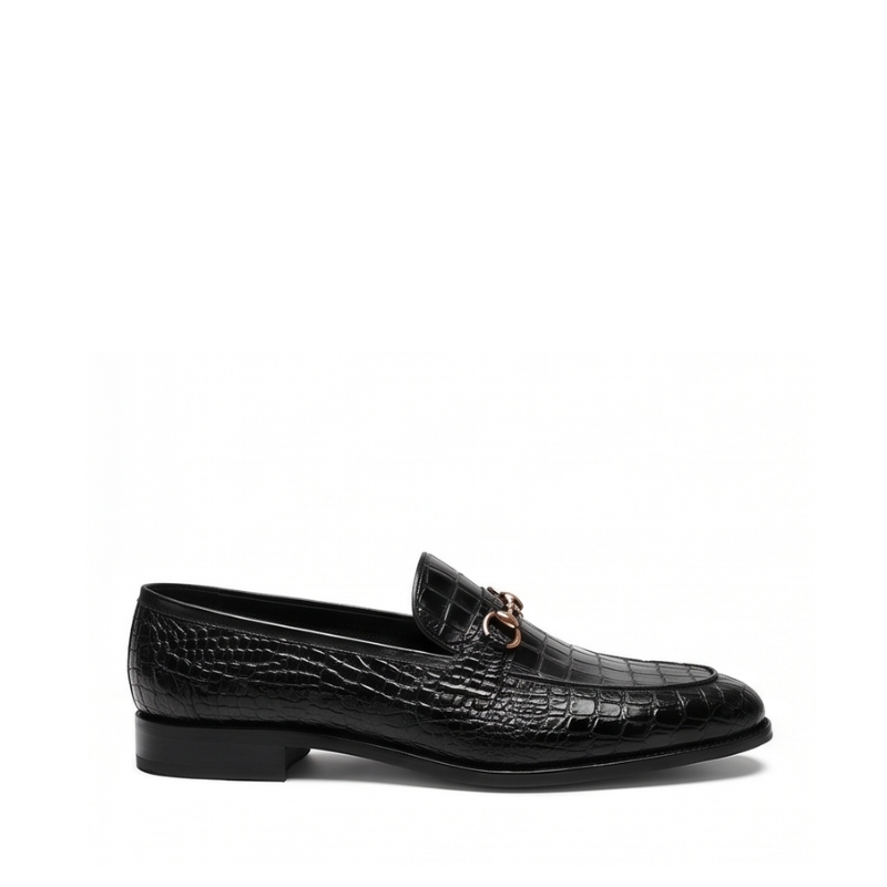 Croco Embossed Luxury Italian Horsebit Loafers