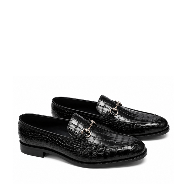 Croco Embossed Luxury Italian Horsebit Loafers