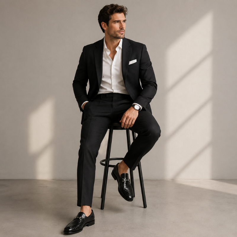Croco Embossed Luxury Italian Horsebit Loafers