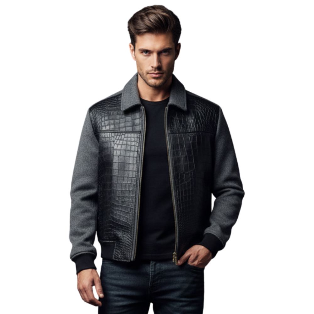 Croco Leather Luxe Italian Fusion Jacket