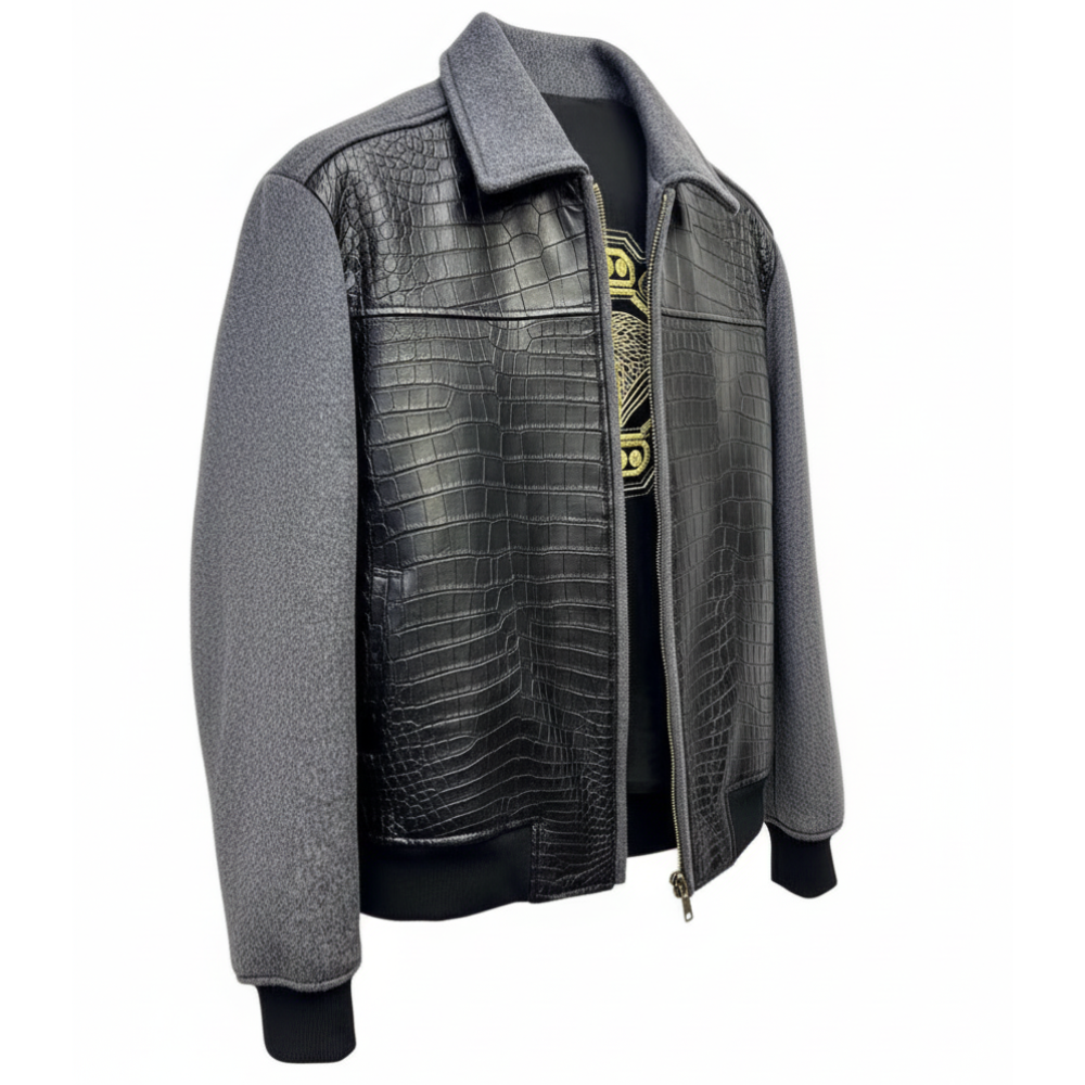 Croco Leather Luxe Italian Fusion Jacket