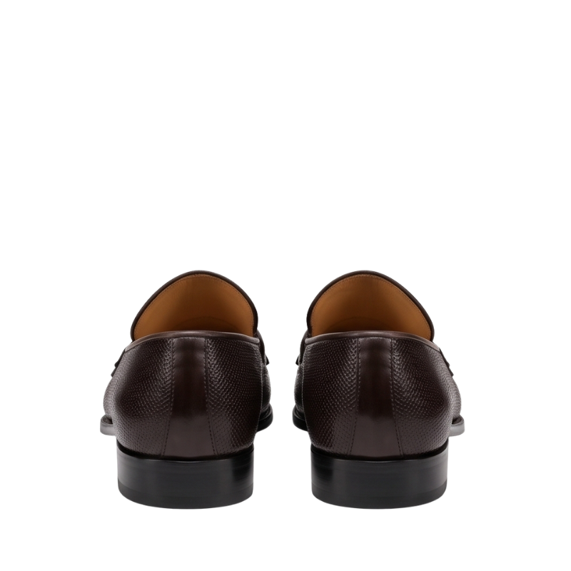 Croco Textured Leather Luxe Horsebit Loafers
