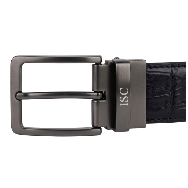 Crocodile-embossed Genuine Leather Belt