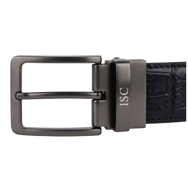 Crocodile-embossed Genuine Leather Belt