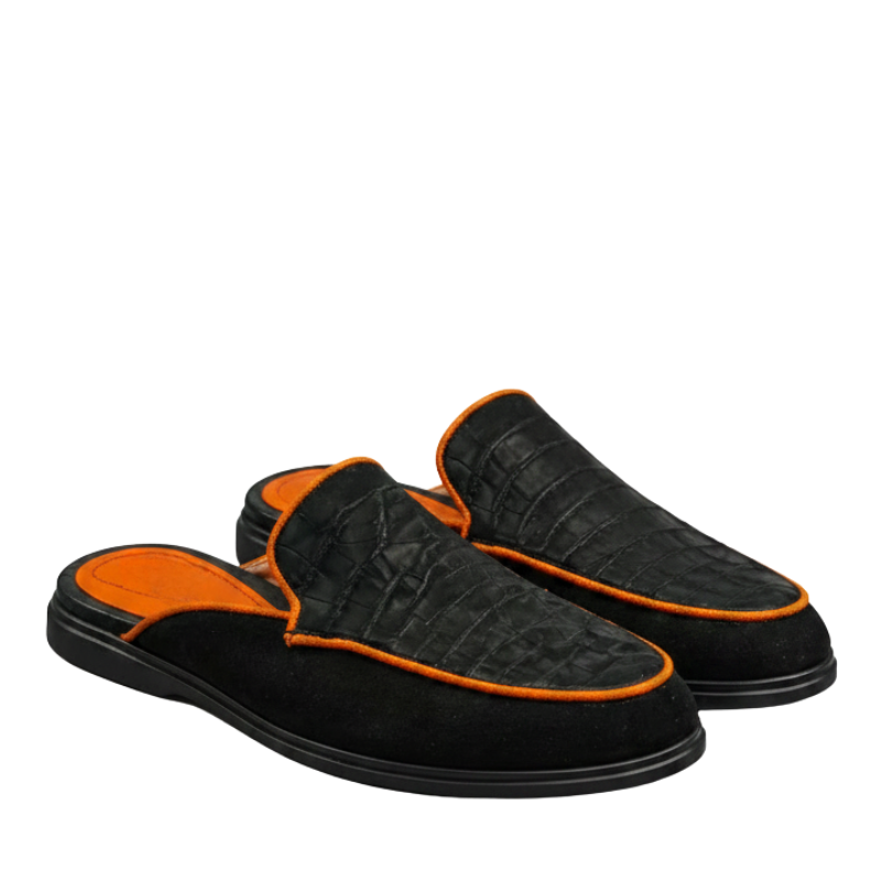 Crocodile Accent Italian Craft Mule