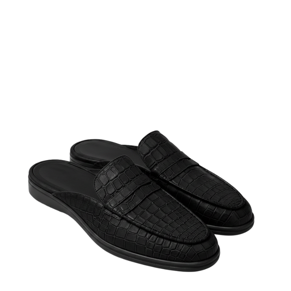 Crocodile Embossed Luxury Mule