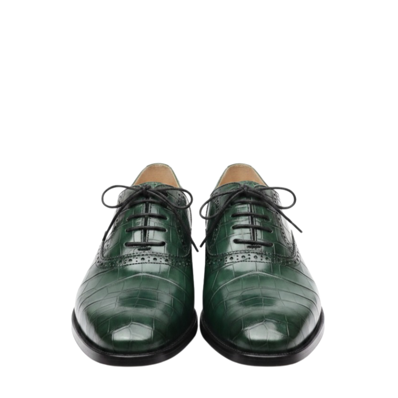 Crocodile Texture Embodied In Regal Oxford Shoes