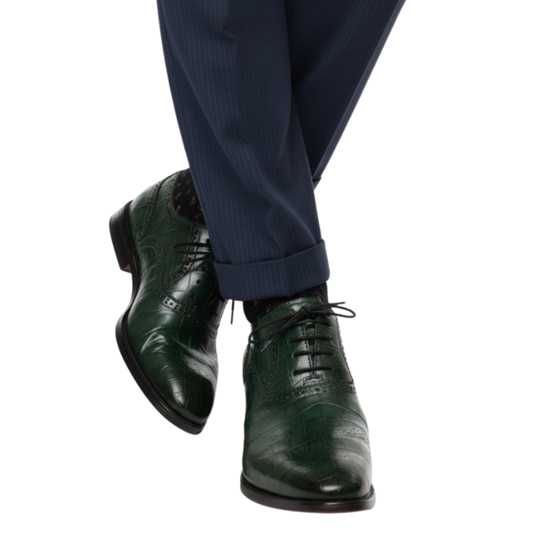 Crocodile Texture Embodied In Regal Oxford Shoes