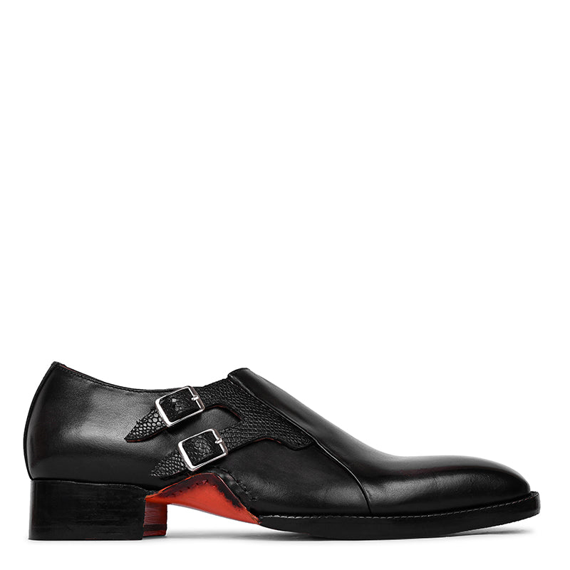 Santoni Double-Buckle Leather Shoes