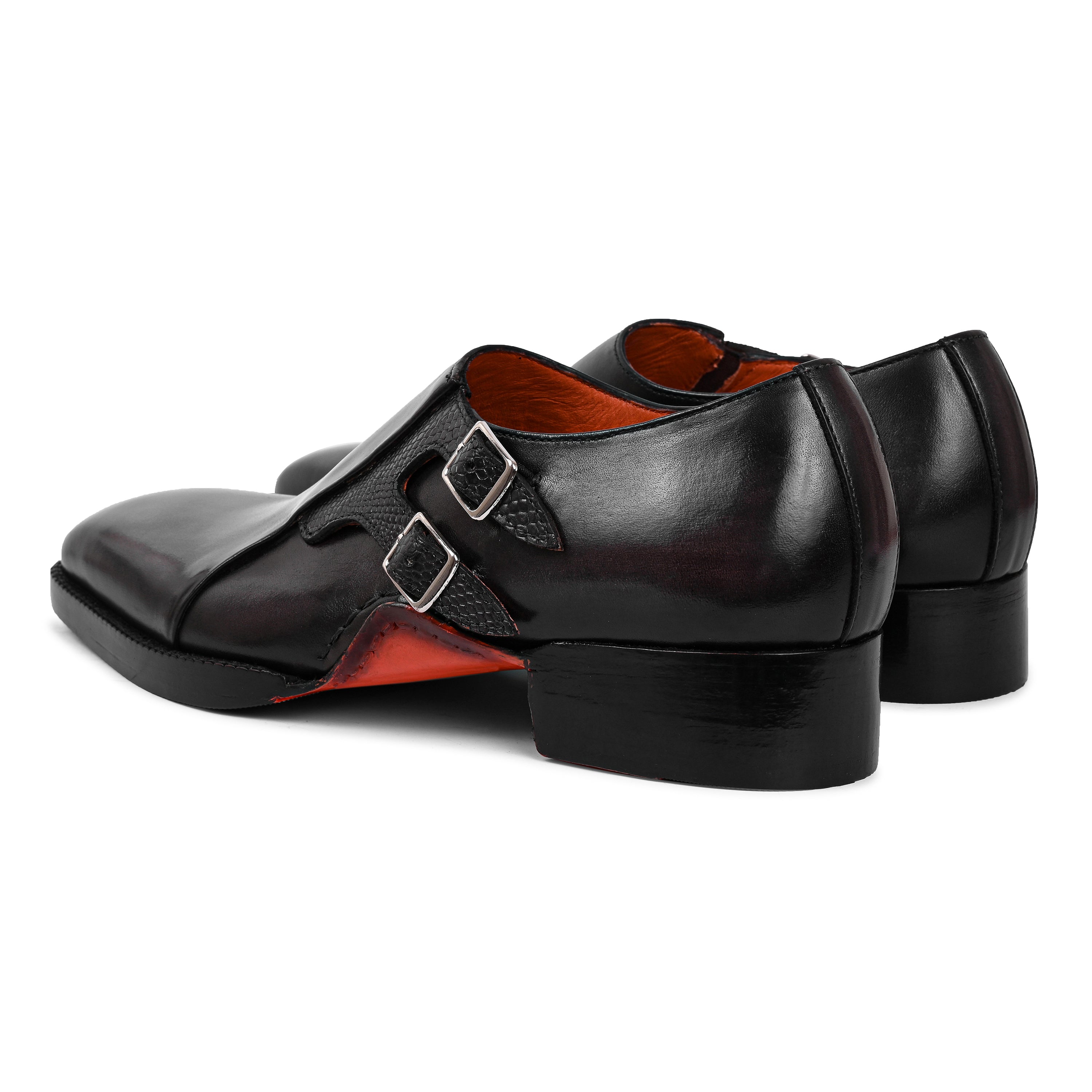 Santoni Double-Buckle Leather Shoes