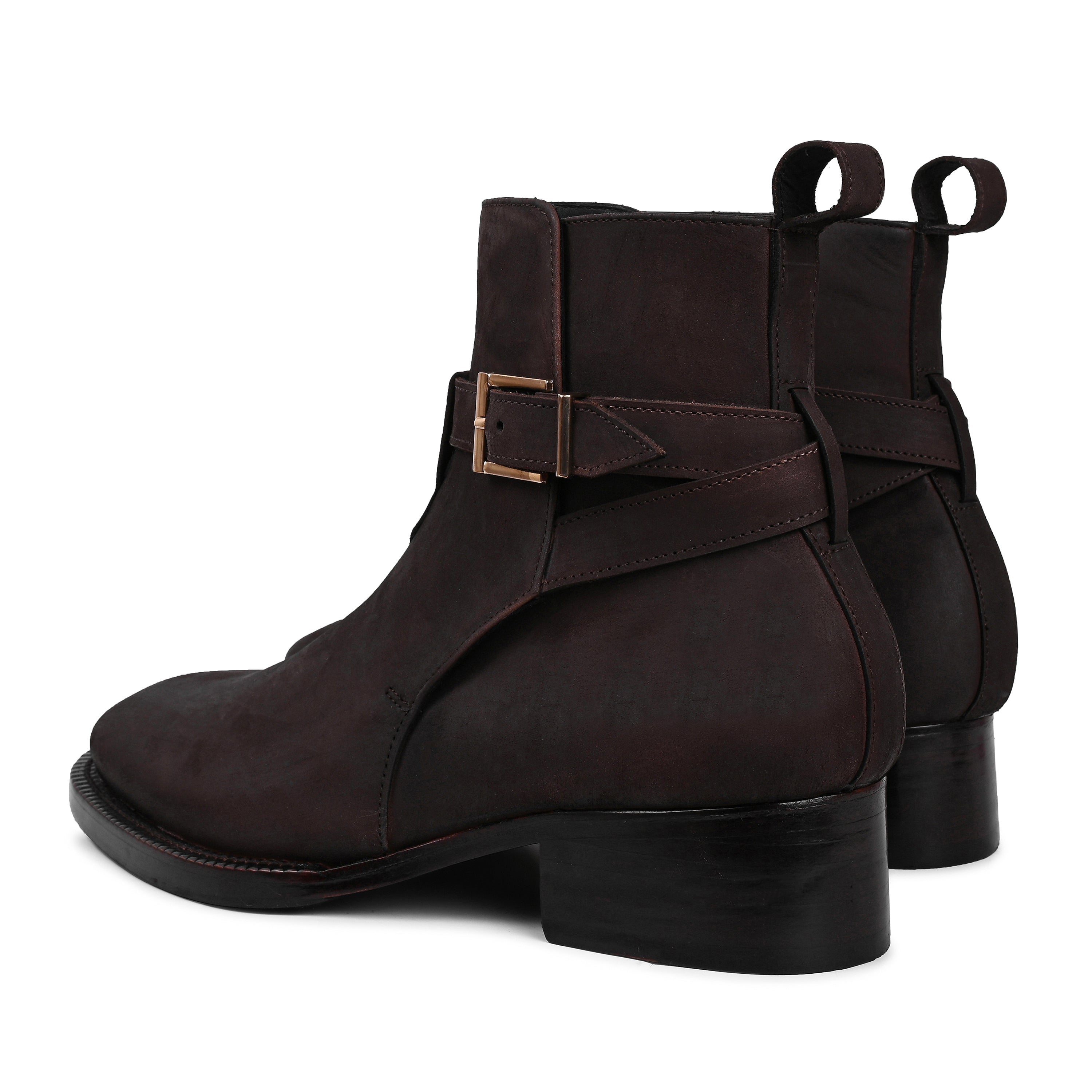 Premium Leather Buckle Ankle Boots