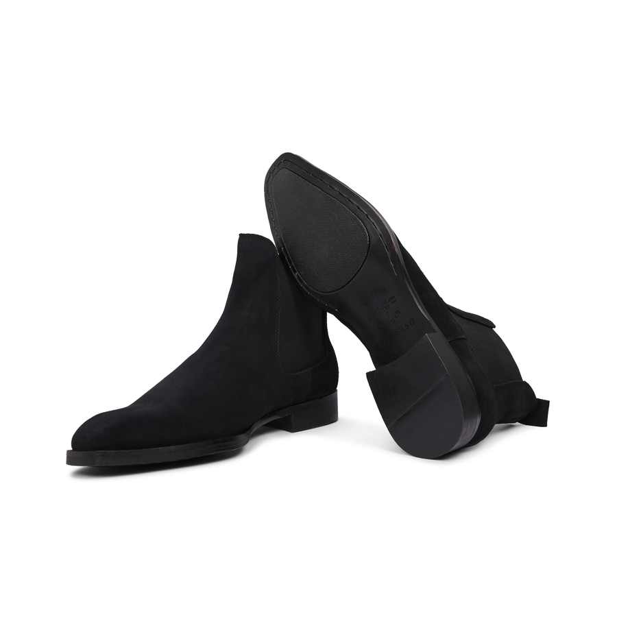 mens black suede dress boots Men's Chelsea Height Increasing Boots Casual Leather Chukka Ankle Boots Slip On Boots (Color : Black, Size : 7) Our Story Osstone Dress Boots Chelsea Designer