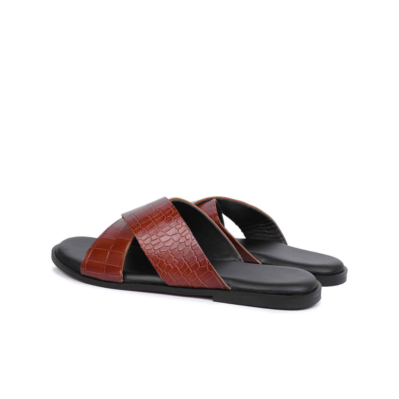 Tan Croco Slip on