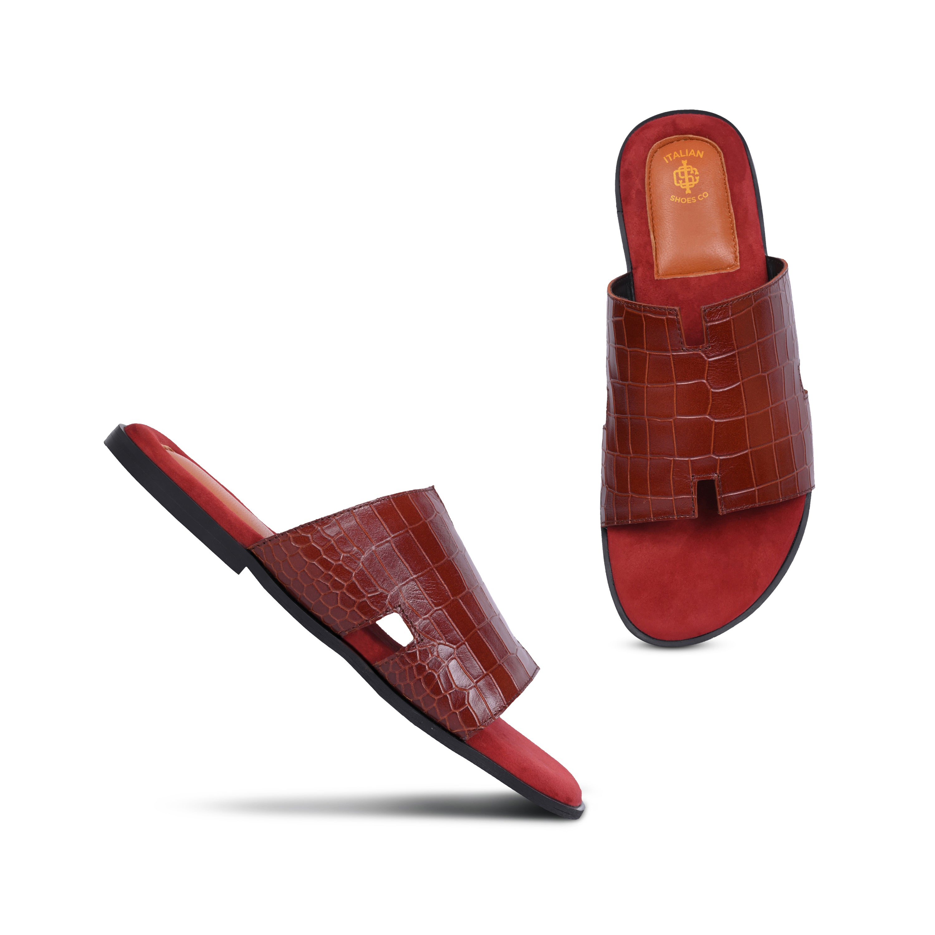 Red Croco Slip On