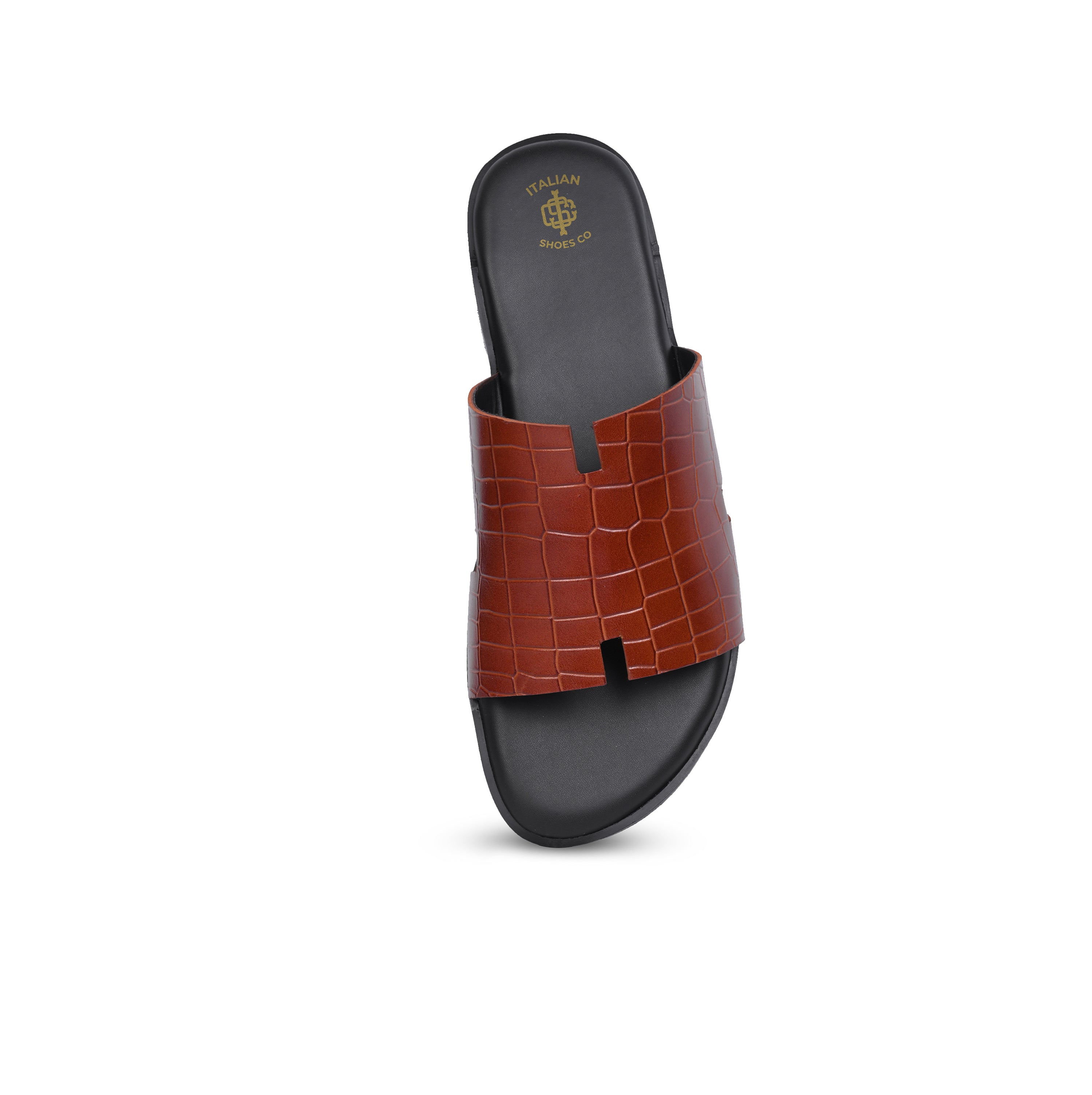 Tan Croco Leather Slip on