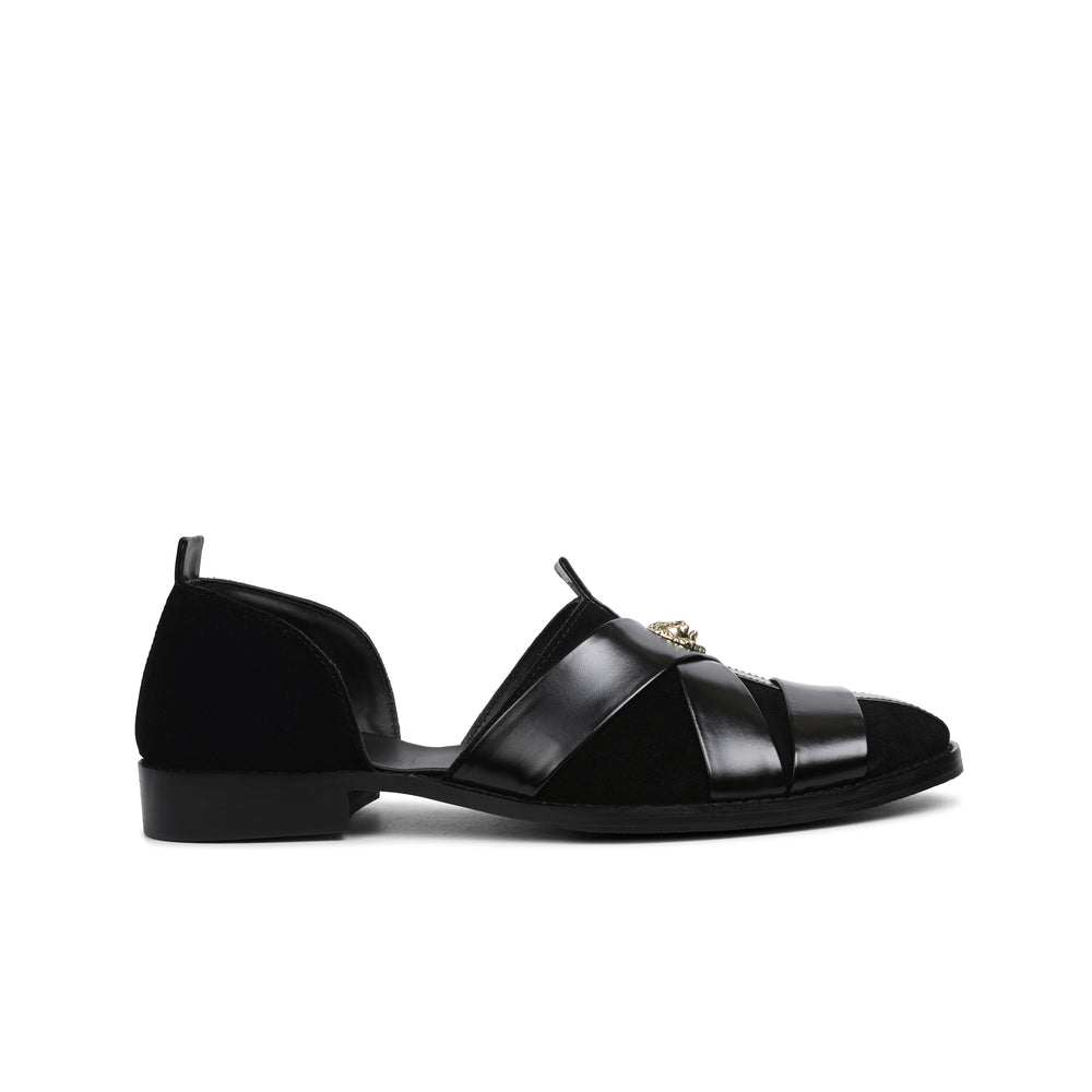 Suede X Leather Loafers